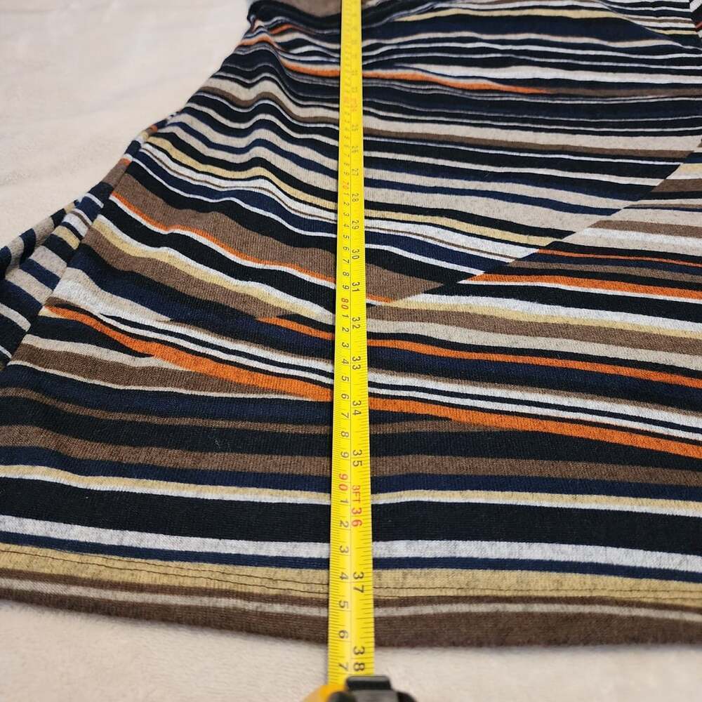 Marie Claire Striped Cozy Fall Dress Size TG/XL Multi-Color Velvet taupe collar - Picture 12 of 13